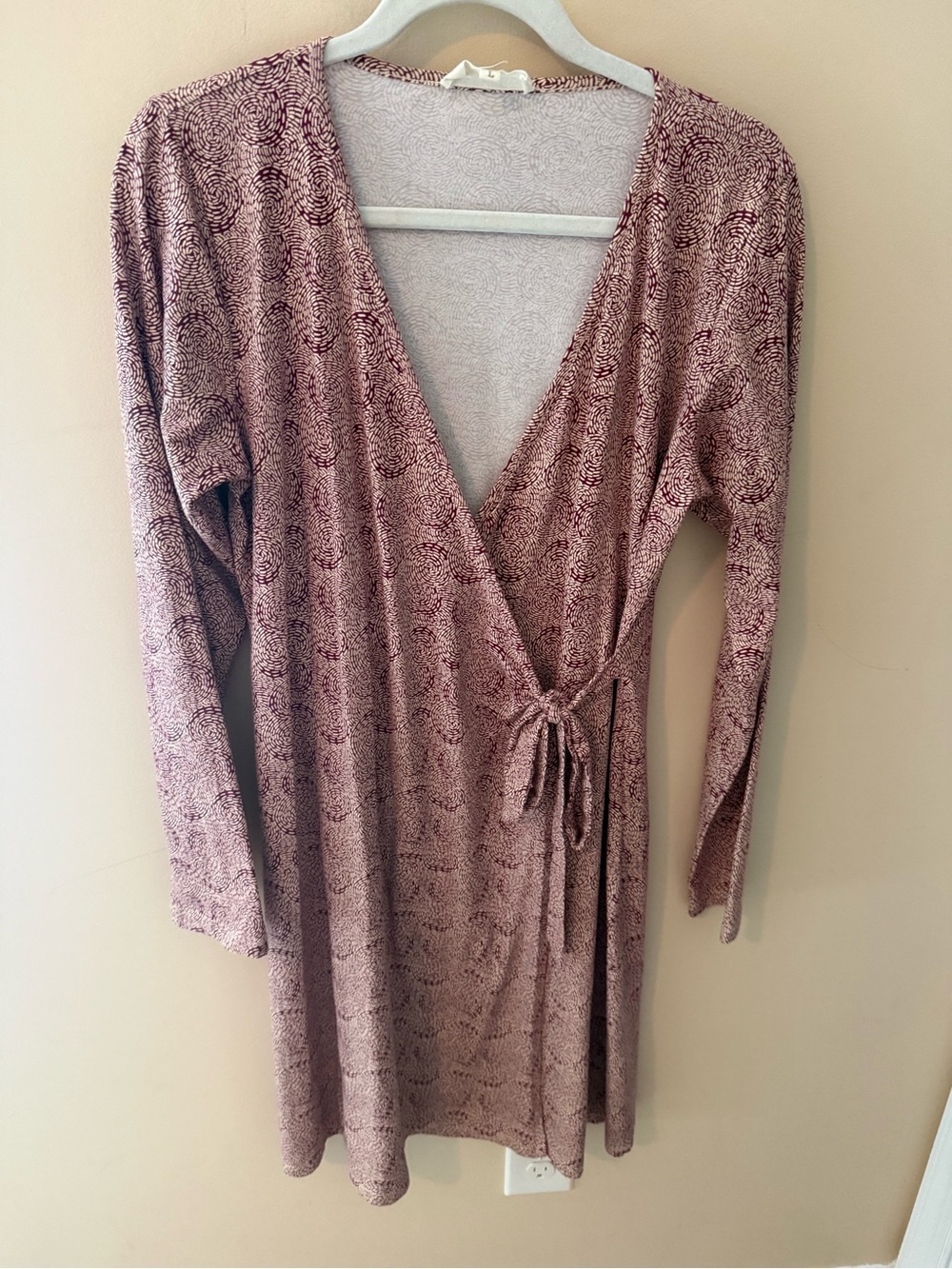 Synergy Organic Cotton Wrap Dress swirl pattern size Large